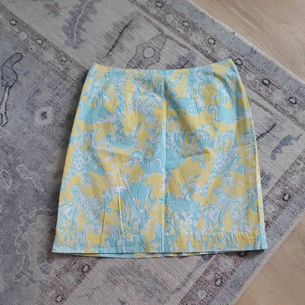 Lilly Pulitzer White Label Sunshine Junkanoo Animal Print Vintage Skirt Sz4
